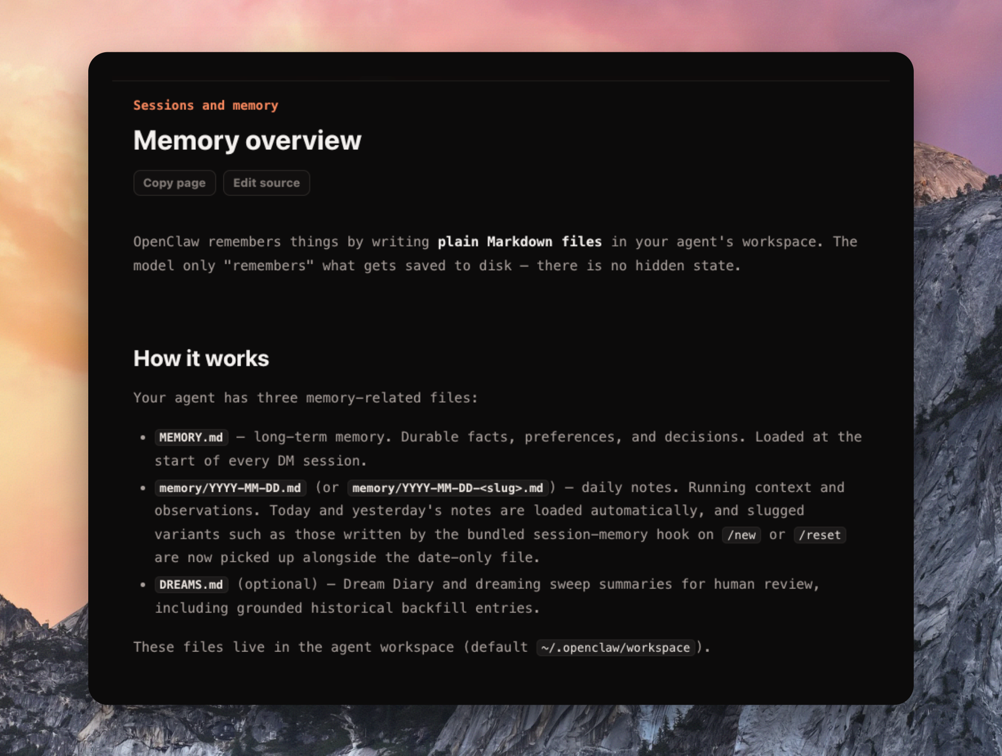The OpenClaw memory approach
