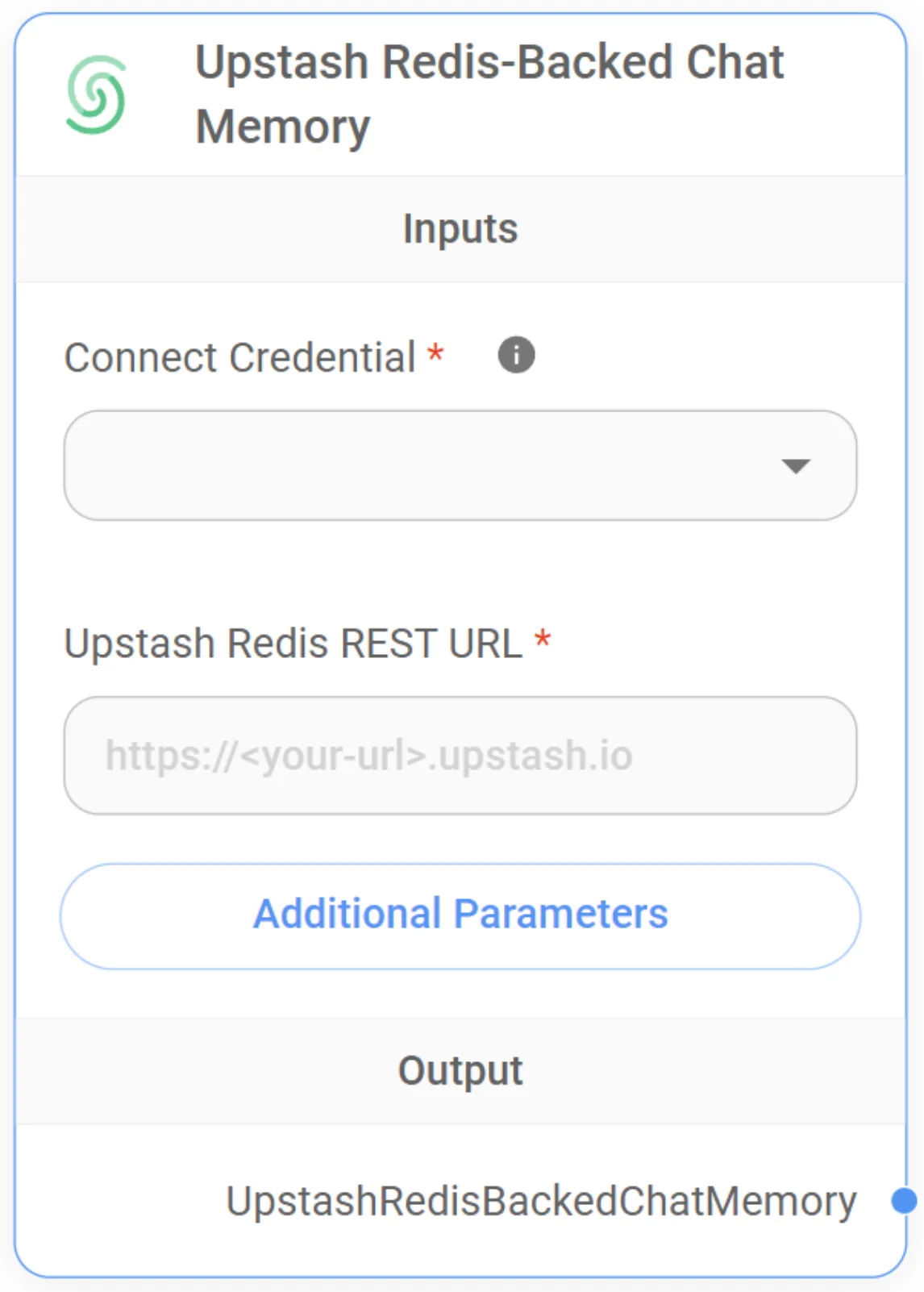 Upstash Redis chat memory node in Flowise